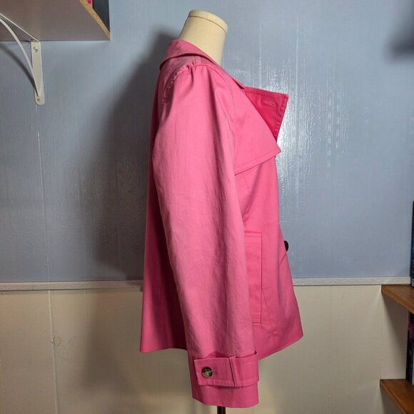 Talbots Petite Large Bright Pink Collared Button Up Longsleeve Blazer Jacket - Picture 2 of 14